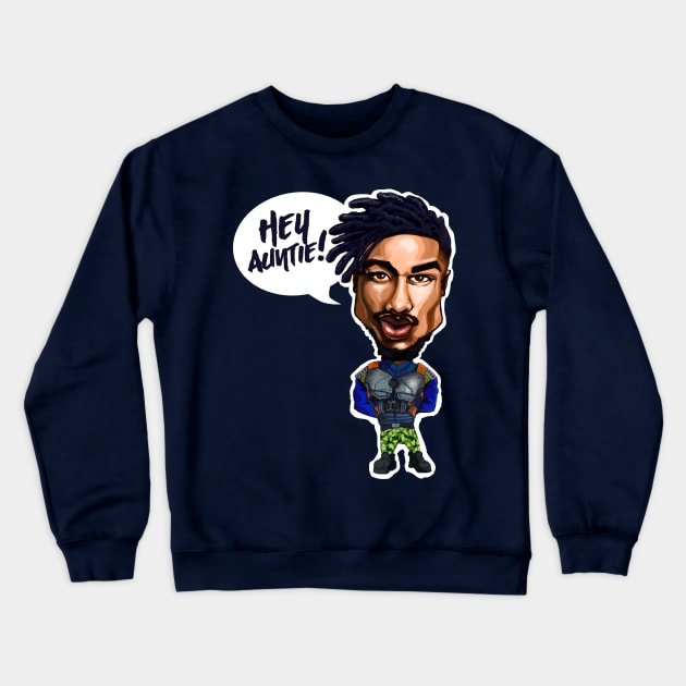 Killmonger - Hey Auntie! Crewneck Sweatshirt by lsjordan